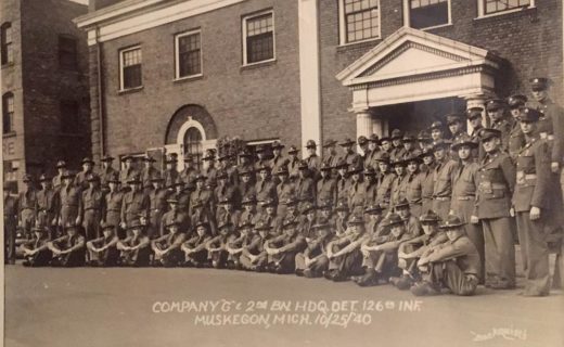 32nd Division 126th Infantry Company G at Muskegon Armory, October 25, 1940