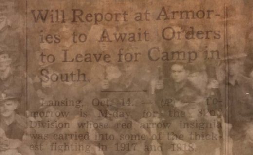 Will Report at Armories - newspaper clipping