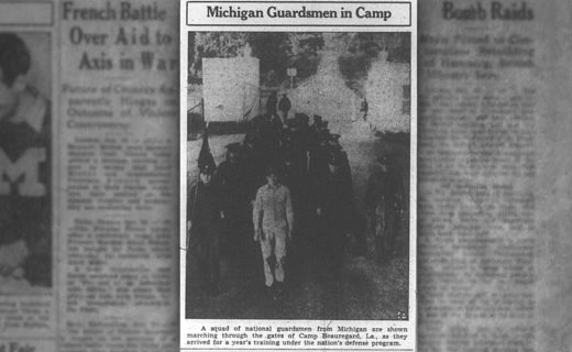 Guardsmen enter Camp Beauregard in Alexandria, Louisiana