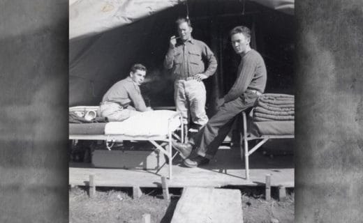 LaVanture, Lund and Stenberg at Camp Beauregard in 1940.